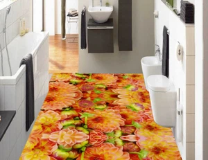 3D Abstract Flowers 856 Floor WallPaper Murals Wall Print Decal AJ WALL CA Lemon - Picture 1 of 6