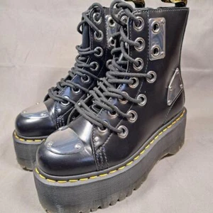 Dr. Martens Jadon Max Rebel Plateau Stiefel - Stahlkappe, UK 4, Metallplatte - Bild 1 von 20
