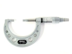 1-2" BLADE MICROMETER .0001" GRADUATION RATCHET THIMBLE MITUTOYO #122-126-10 - Picture 1 of 7