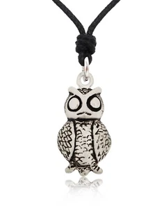 New Owl Bird Silver Pewter Necklace Pendant Jewelry - Picture 1 of 1