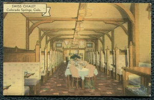 Swiss Chatlet Restaurant Colorado Springs Colorado Co Leinen Postkarte #2 - Bild 1 von 2