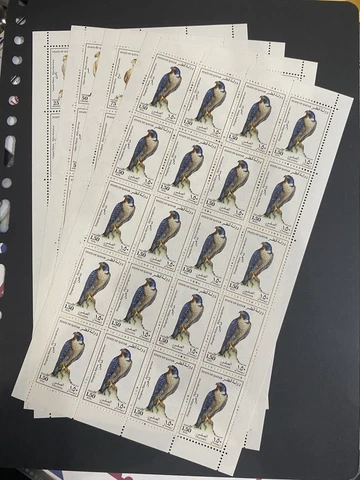 Qatar Sc 836-839 MNH FULL SET STAMP SHEETS 20 SETS of 1993 - BIRDS, FALCONS RARE Cover