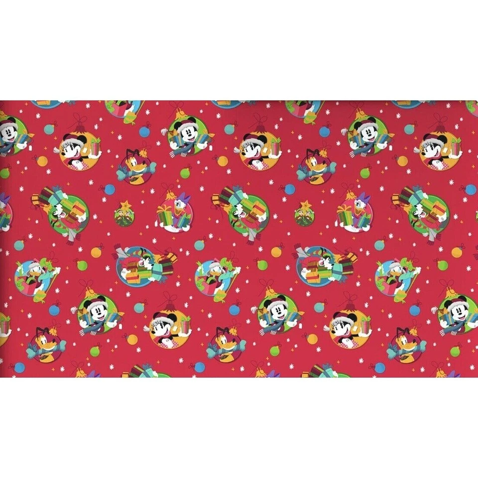 Hallmark Wrapping Paper Christmas Disney Mickey Mouse and Friends Red 25 sq ft - Image 1 of 4