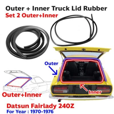 Tapa maletero equipaje goma interior+exterior se adapta a Datsun Fairlady 240Z 2D cupé 1970-73 Foto 1 de 4