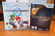 GoldenEye 007 w/ Controller + Mario Kart Wii w/ Wheel ~ COMPLETE BIG BOX BUNDLE