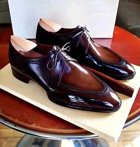 New Handmade Shoes Brown Leather Oxford Shoe, Formal Lace Up Office Dress Shoes - Picture 1 of 10