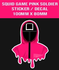 SQUID GAME PINK SOLDIER STICKER / DECAL - Picture 1 of 1