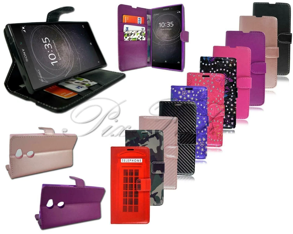 For Sony Xperia XA2 H3113 & XA2 Ultra H3213 New Black Leather Wallet Phone Case