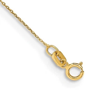 Cable de oro amarillo de 14 k de 0,75 mm con cierre de anillo de resorte tobillera de 10" 0,5 g para mujer - Imagen 1 de 2