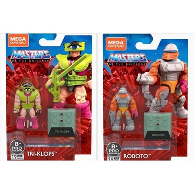 Mega Bloks Masters of The Universe He-Man GVW95 GVW96 Tri-Klops Roboto Toy Set - Image 1 of 3