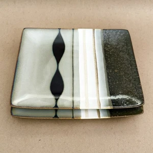 2 Sango Prelude Schwarz Salatteller Geometrisch Rechteckig Teller 2er Set - Bild 1 von 4