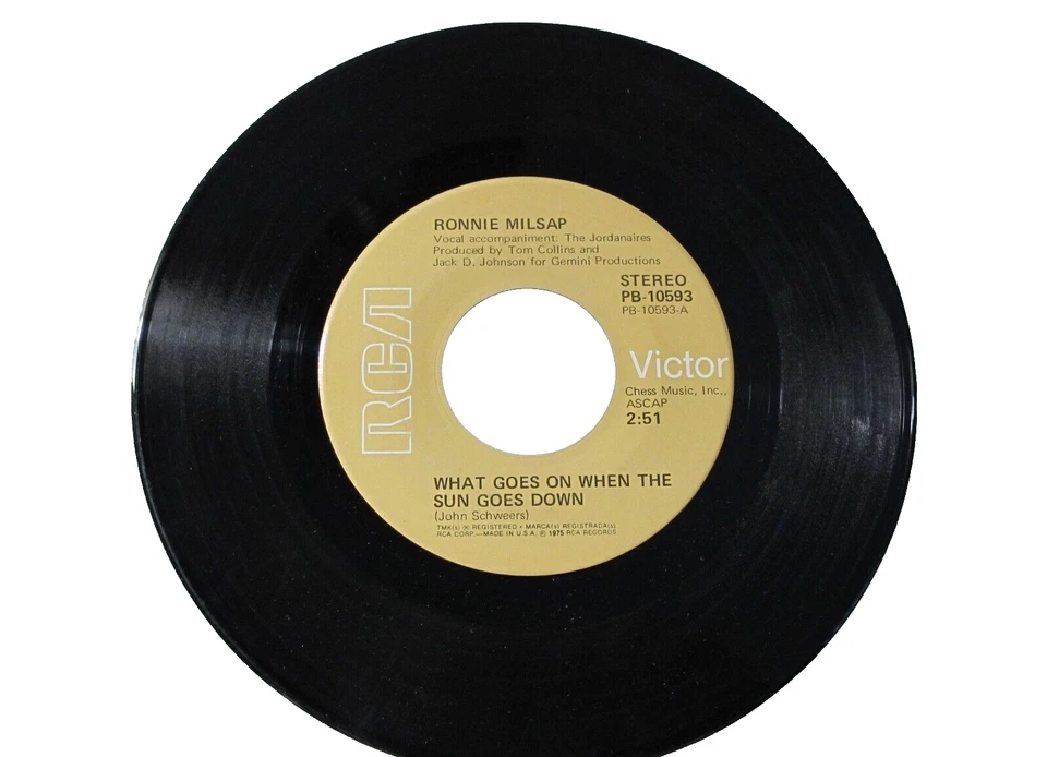 45 RECORD - RONNIE MILSAP - WHAT GOES ON WHEN THE SUN GOES DOWN - Image 1 of 1