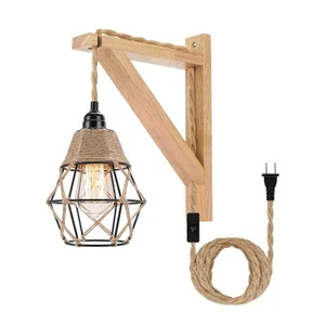 Frideko Wandlampe mit Steckkabel - Steckwandleuchten, Bauernhaus hängend... - Bild 1 von 9