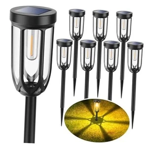 Solar Pathway Lights Outdoor 8 Pack, Bright Solar Lights Outdoor Waterproof - Picture 1 of 7