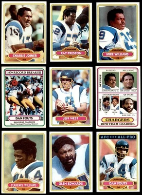 1980 Topps Chargers casi completo equipo conjunto 6 - EX/MT 7014962 (24/26 cartas) Foto 1 de 3