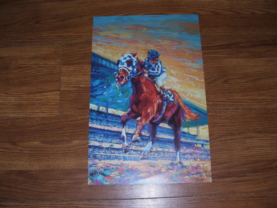 RARO PÓSTER SECRETARÍA 50 ANIVERSARIO BELMONT ESTACAS 1973 TRIPLE CORONA GANADOR Foto 1 de 1