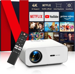 Projector 4K【Official Neflix/Ai Auto Focus】 Auto Keystone Wifi Bluetooth Proj... - Picture 1 of 12