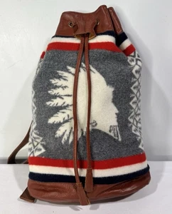 Vintage NOS Pendleton Heroic Chief Backpack Leather Wool Blanket - Picture 1 of 4