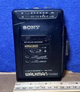 Vintage 1980s Sony Walkman WM-FX33 FM/AM Cassette Player Auto Reverse Mega Bass - Picture 1 of 8