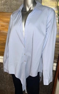 J.Jill Sky Blue Tie Front Hi-Lo Shirt MSRP $89 Plus Size 1X New - Picture 1 of 15