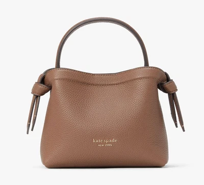 Kate Spade Knott Colorblocked Mini Leather Crossbody Tote ~NWT~ Warm Acorn - Image 1 of 4