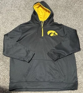 Colosseum Iowa Hawkeyes Mens 3XL Black Pullover Hoodie 1/4 Zip - Picture 1 of 3