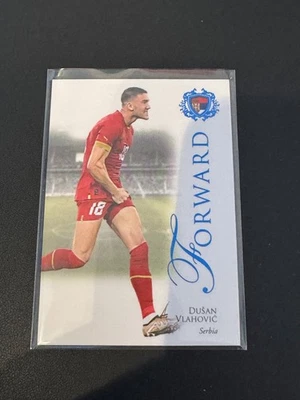 2023 Futera Unique Blue Parallel Dusan Vlahovic, 06/15, Serbia, Juventus - Image 1 of 2