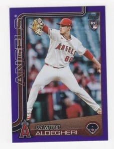 2025 Topps Serie 2 Lámina Arco Iris Púrpura 217/250 RC Samuel Aldegheri Angels #438 - Imagen 1 de 2