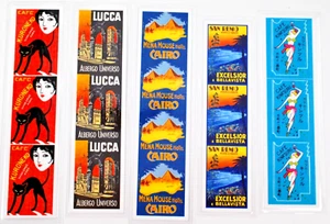 Bookmark Lot - Travel Related Vintage Luggage Labels set of 5 - Picture 1 of 2