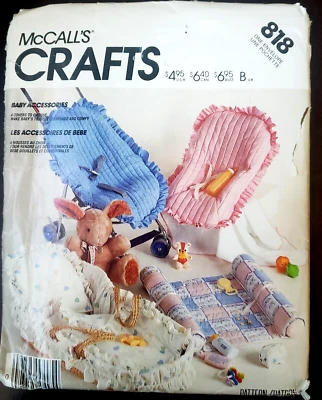 McCalls Sewing Pattern 818 Baby Quilt Basket Liner Mattress Cover Pillow UNCUT - Image 1 of 4