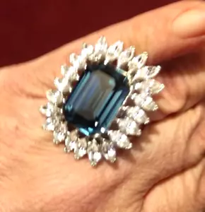 Kenneth J Lane Saphir abgeschrägter klarer Baguette Ring - Bild 1 von 4