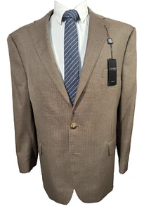 NEW RALPH LAUREN Mens Brown SHEPHERDS CHECK Suit Sport Coat Blazer Jacket 48R - Picture 1 of 10
