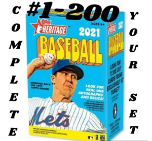 2021 Topps Heritage Baseball Cards - Complete Your Set Pick From List #1-200