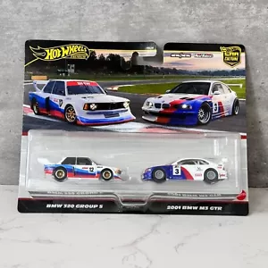 Hot Wheels ’73 BMW 3.0 CSL Race Car & BMW 320 Group 5 - Premium 2 Pack - Picture 1 of 4