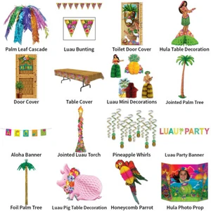 TROPICAL HAWAIIAN LUAU THEME DECORATIONS - PARTYWARE COMPLETE SELECTION - Picture 1 of 17