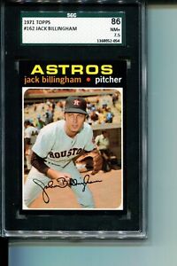 1971 TOPPS # 162 JACK BILLINGHAM ASTROS SGC 86 NM+ 7.5 HI-END CARD LOOKS BETTER