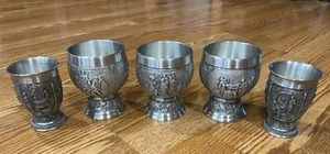 Renaissance Pewter cups Goblets set - Picture 1 of 9