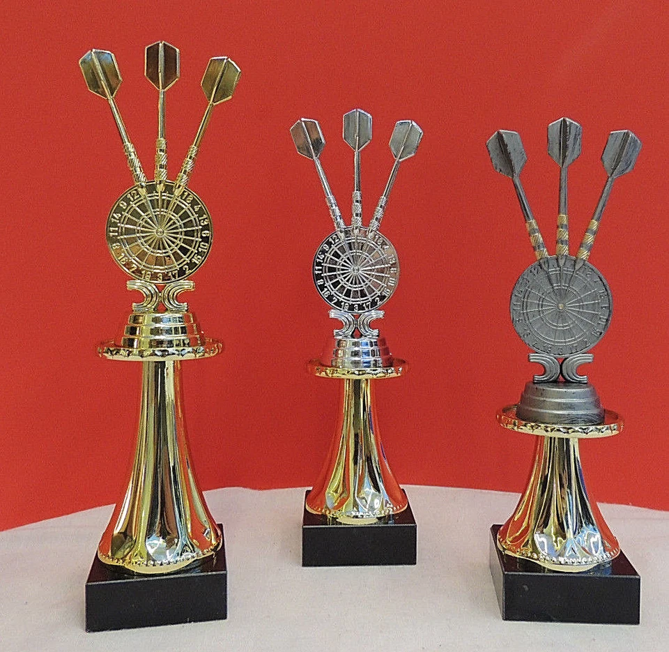 FDPOKALE 3er Serie Pokale Dart Pokal gold silber bronze inkl.Gravur