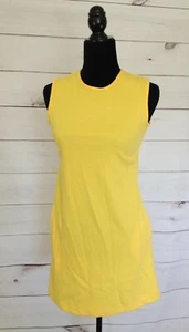Velvet Torch Damen kleines gelbes Tank Kleid Taschen Schlüsselloch Rücken ärmellos  - Bild 1 von 7