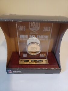 RARE VTG COA Bronze Coin Highland Mint Green Bay Packers 100 Seasons NIB