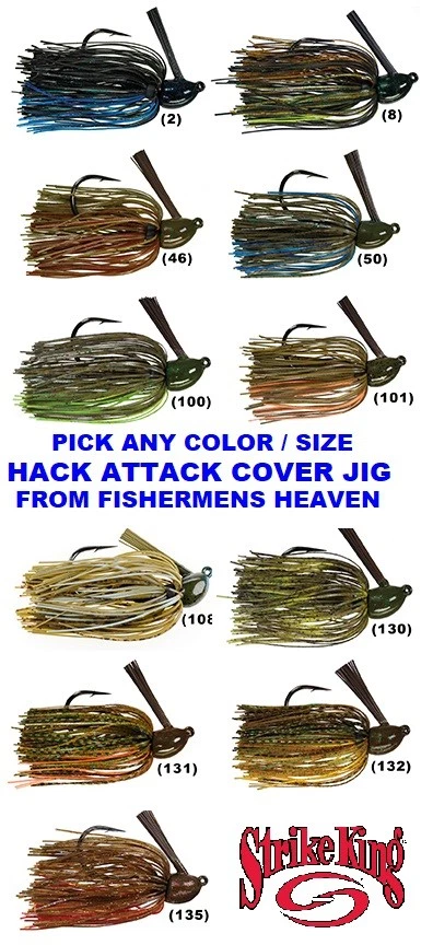 Strike King Jigs 黑客攻击盖翻转诱饵任何颜色尺寸 HAHCJ 诱饵 — 第 1/1 张图片