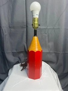 Vintage Red Pencil Table Lamp Works Great, Unique Find! - Picture 1 of 6