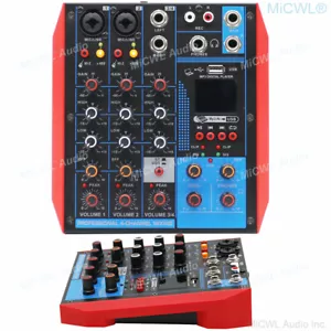 Pro 4 Canales USB Tarjeta de Sonido Mezclador Bluetooth PC Laptop Consola de Mezcla en Vivo 48V - Imagen 1 de 7