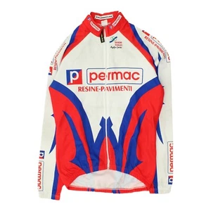 Chaqueta de ciclismo Permac para hombre blanca roja con cremallera completa | Ropa de bicicleta Chándal Top Deportes - Imagen 1 de 3