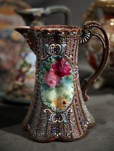 Japanisches Moriage bemaltes Porzellan Set Teekanne Schale orientalische Keramikkanne - Bild 1 von 17