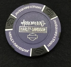 Peoria, Arizona Arrowhead Harley Davidson Poker Chip / Purple & Black - Picture 1 of 2