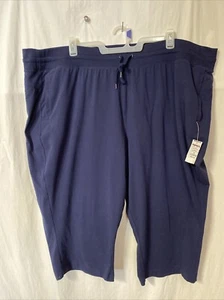 New Womens Tek Gear Fleece Jogger 4X Blue Ultrasoft Mid Rise Pants - Picture 1 of 4