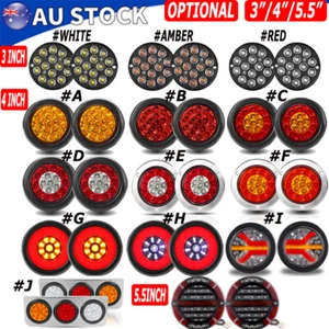 3" 4" Inch LED Round Tail Lights Turn Signal Brake Reverse Trailer Truck Caravan - Picture 1 of 131