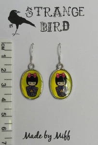 Funky cute kokeshis! earrings kokeshi Japan Japanese doll dolls funky 3 styles - Photo 1/2