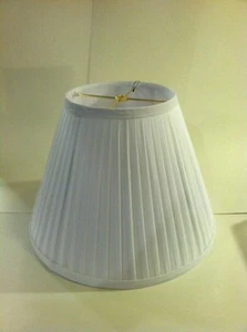 11" Tall White Pleated Fabric Lampshade Empire White Fabric Lamp Shade NEW - Picture 1 of 1
